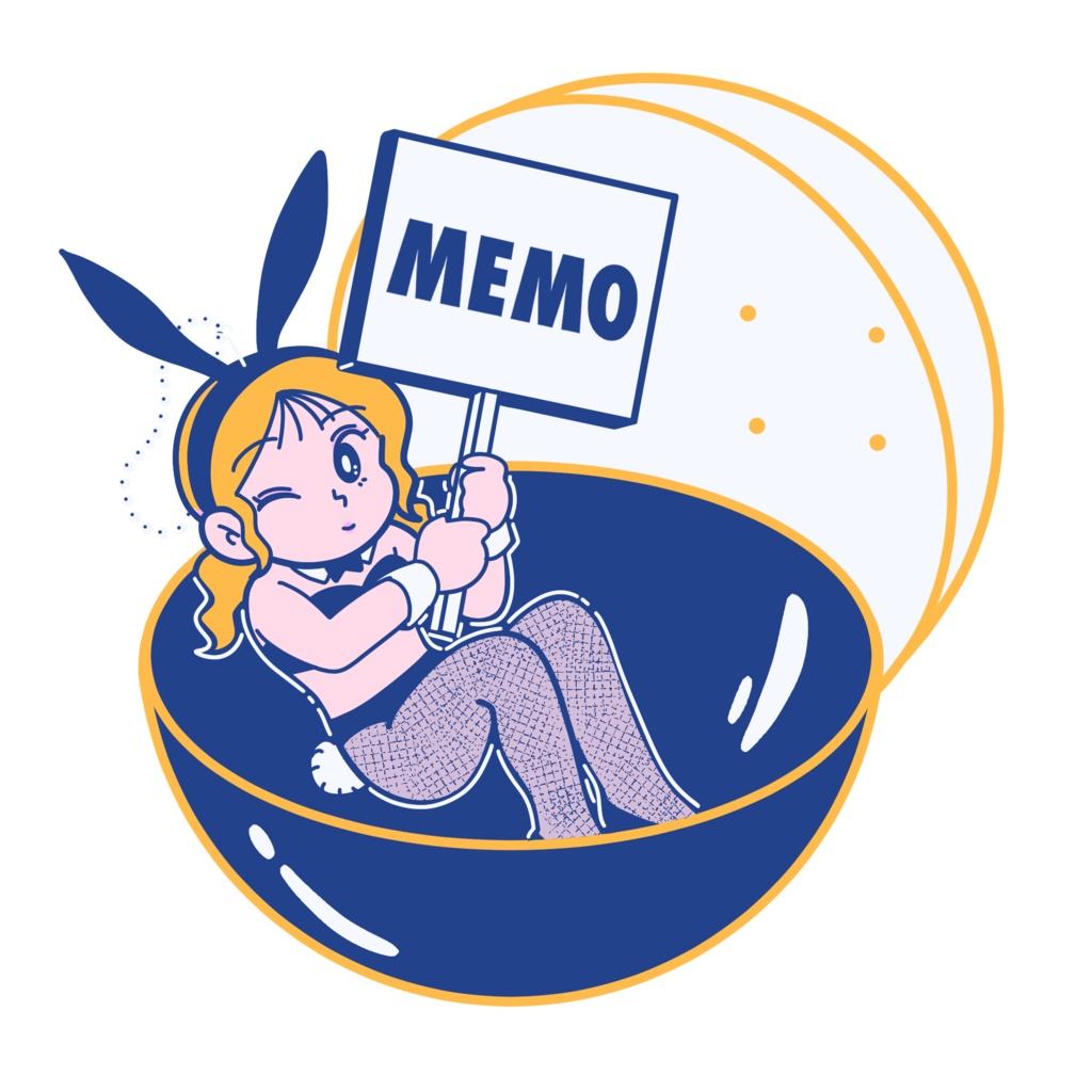 バニーガールメモ帳(オレンジ)