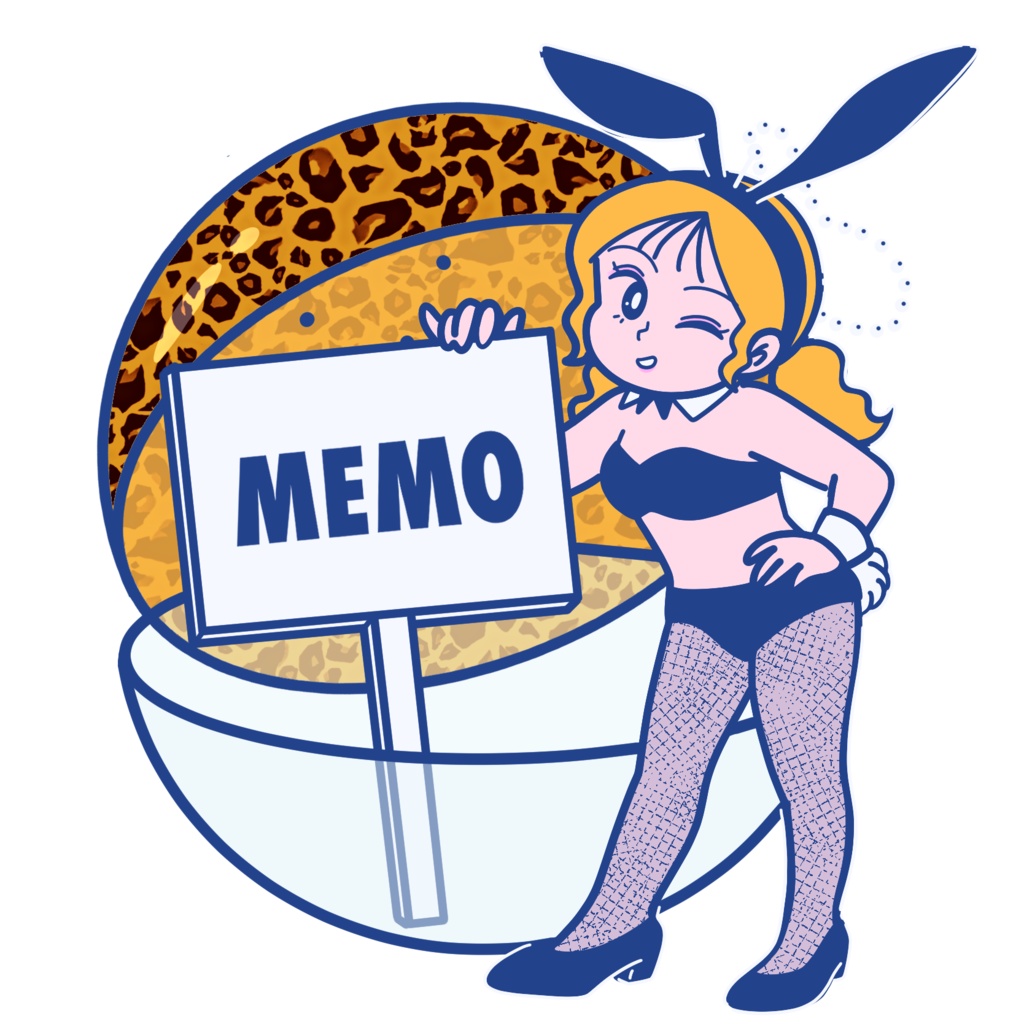 バニーガールメモ帳(ネイビー)