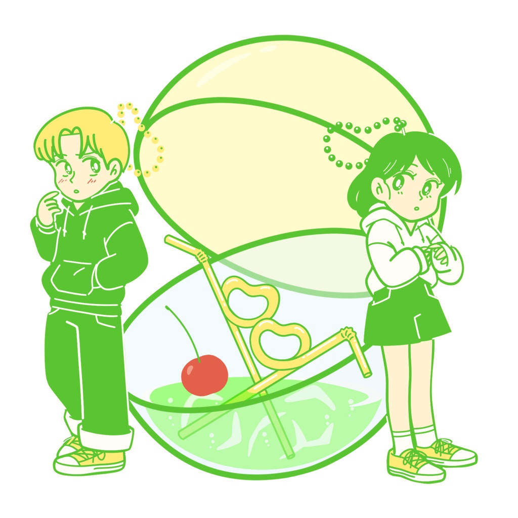 クリームソーダイラストパーカー