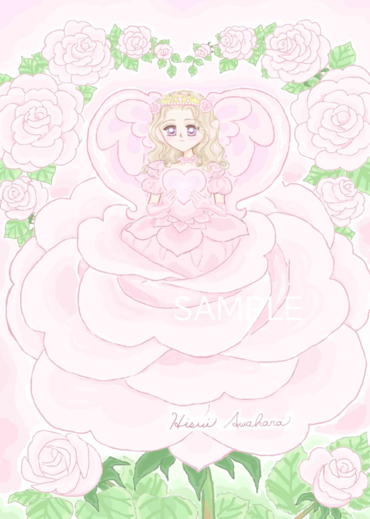 薄薔薇のハート