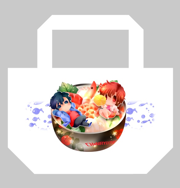 獠香海鮮丼ランチトートバッグ
