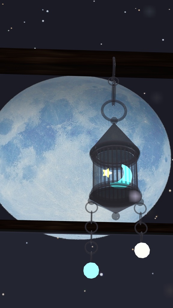 月と星のランプピアス