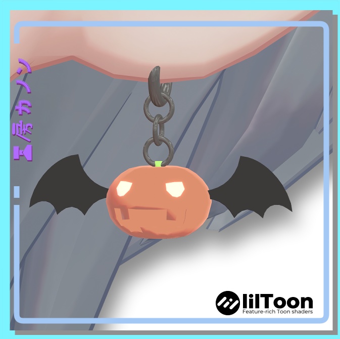 無料【VRC想定】ハロウィン かぼちゃピアス