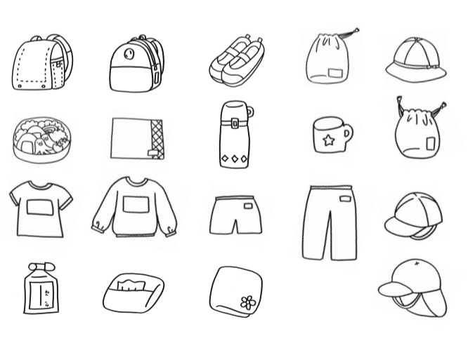 入園・入学準備に使える モノクロイラスト素材集（PDF）