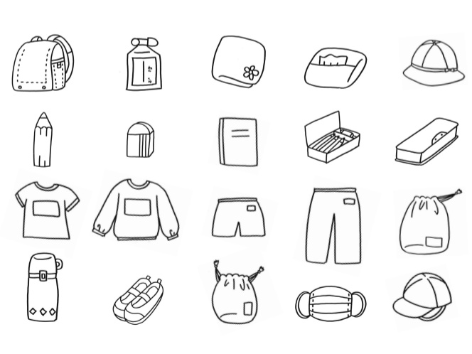 【小1向け】学校の持ち物準備イラスト｜忘れ物防止・入学準備(PDF)