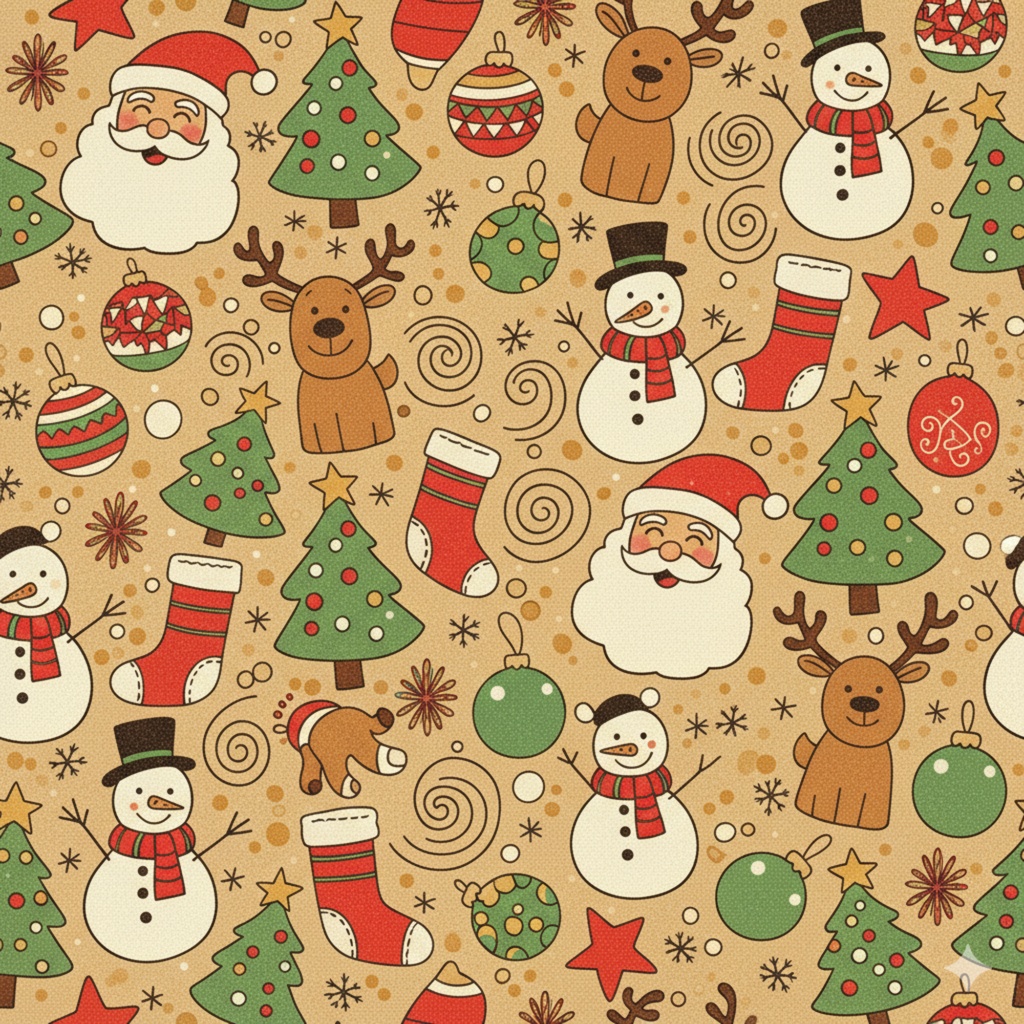 サンタとトナカイのデジタルペーパー