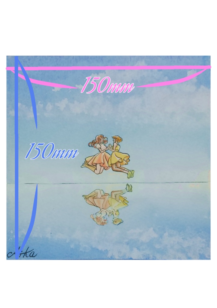 『エンジョイ』☆水彩イラスト原画☆2枚セット♪