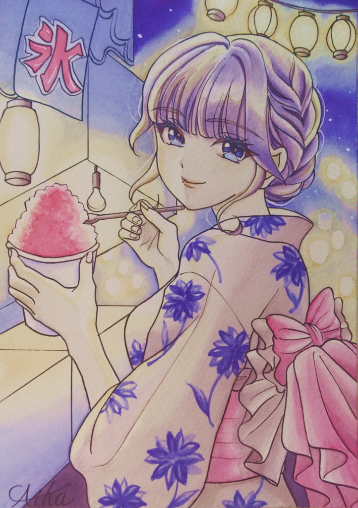 『君がいた夏』✩水彩イラスト原画✩