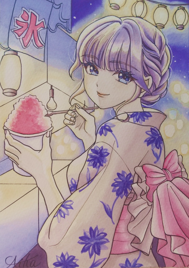 『君がいた夏』✩水彩イラスト原画✩