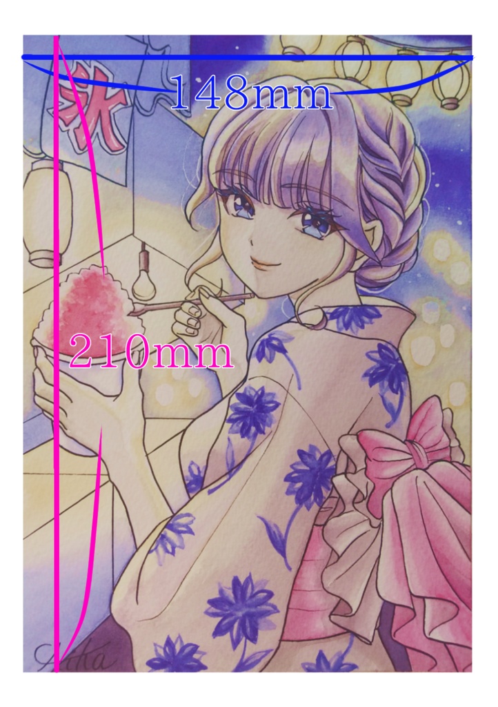 『君がいた夏』✩水彩イラスト原画✩