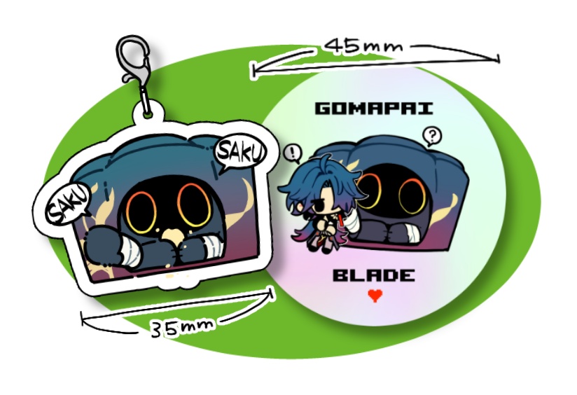 胡麻パイチャーム+胡麻パイ&刃ちゃんホロステッカー