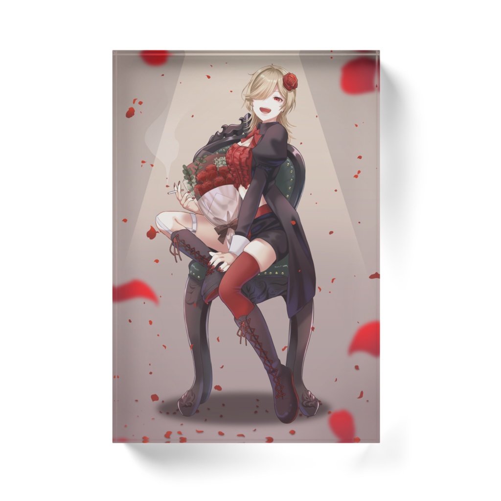 【学文路トキ】1000人記念アクリルブロック【書き下ろし】