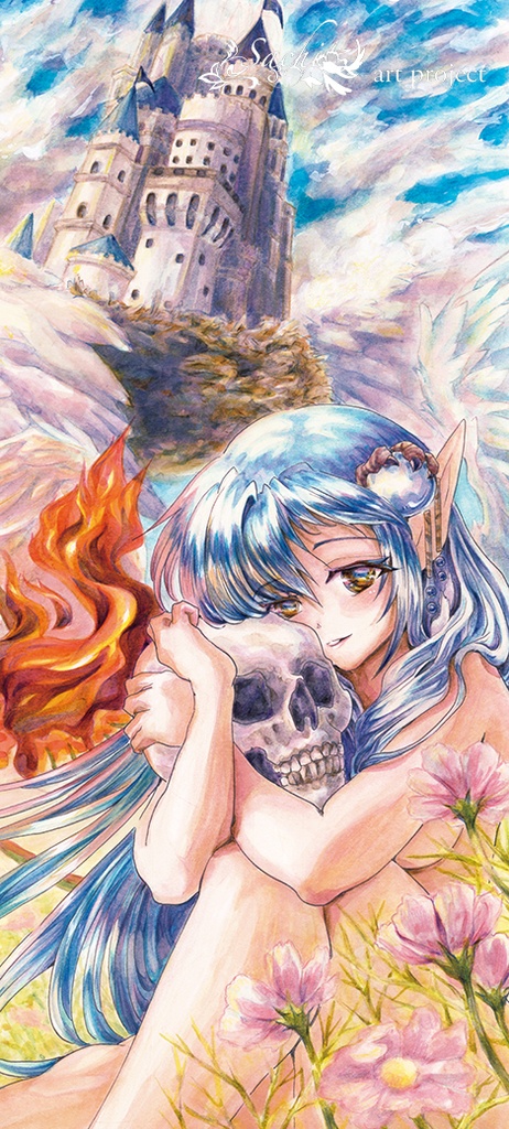 オリジナル アナログ画 『エデンへの旅』 手書き イラスト animeart