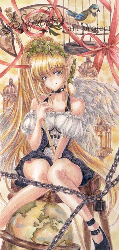 オリジナル アナログ画 『世界の束縛』 手書き イラスト animeart