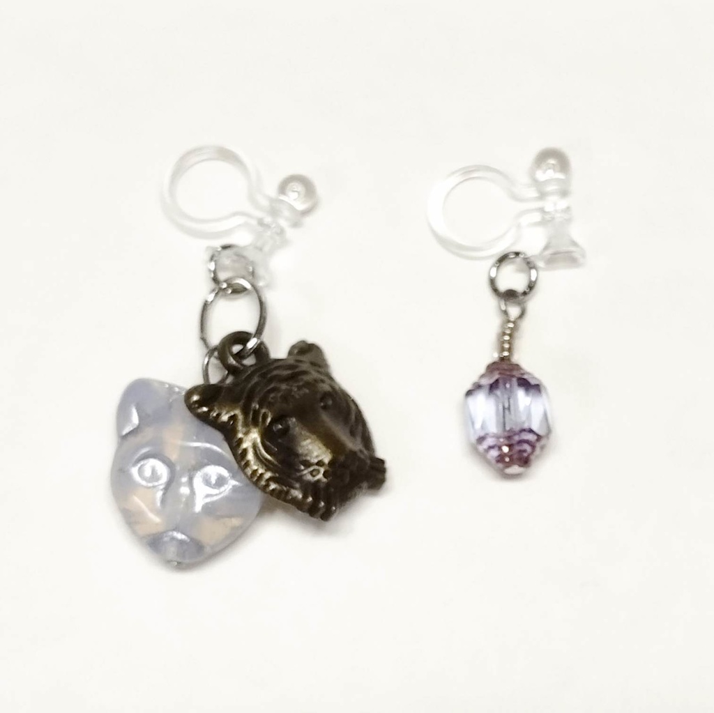 虎面の猫と虎の義眼(銀猫+渋虎面)