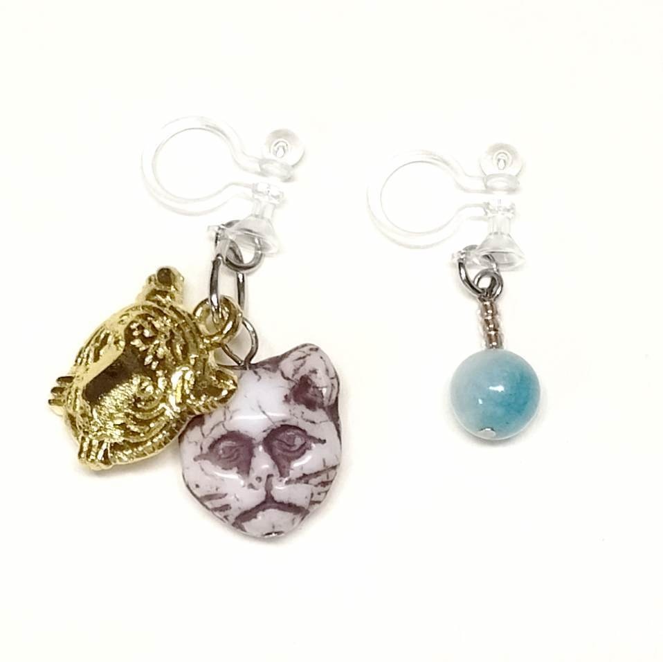 虎面の猫と虎の義眼（茶猫＋金虎面）