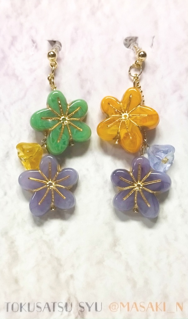 耳飾り【鯨が消えた入り江】君のいる海辺で（青）