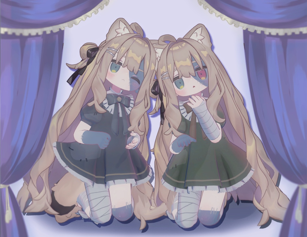 【キプフェル / Kipfel】ボロボロワンピースとほうたい【肌と目のテクスチャ付き】