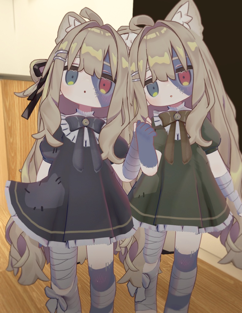 【キプフェル / Kipfel】ボロボロワンピースとほうたい【肌と目のテクスチャ付き】