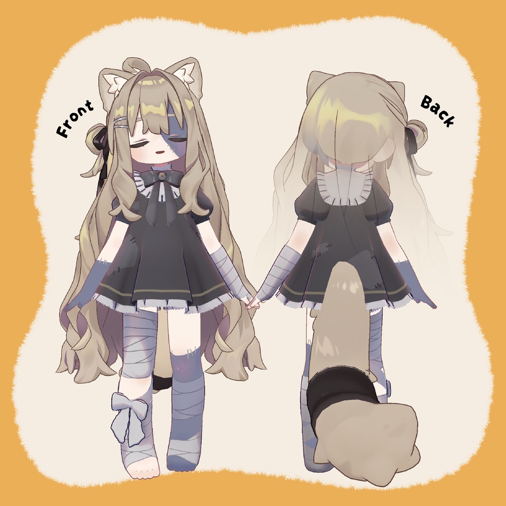 【キプフェル / Kipfel】ボロボロワンピースとほうたい【肌と目のテクスチャ付き】