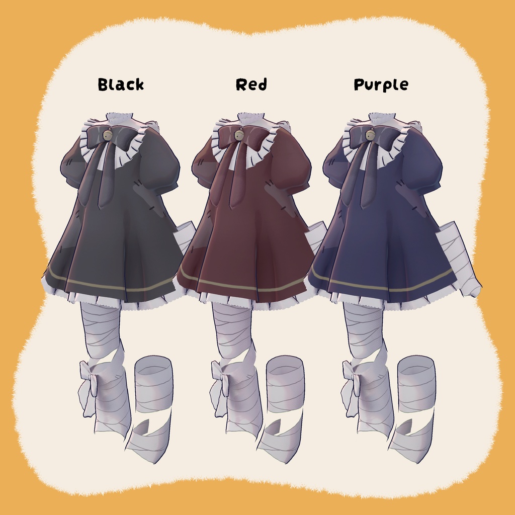 【キプフェル / Kipfel】ボロボロワンピースとほうたい【肌と目のテクスチャ付き】