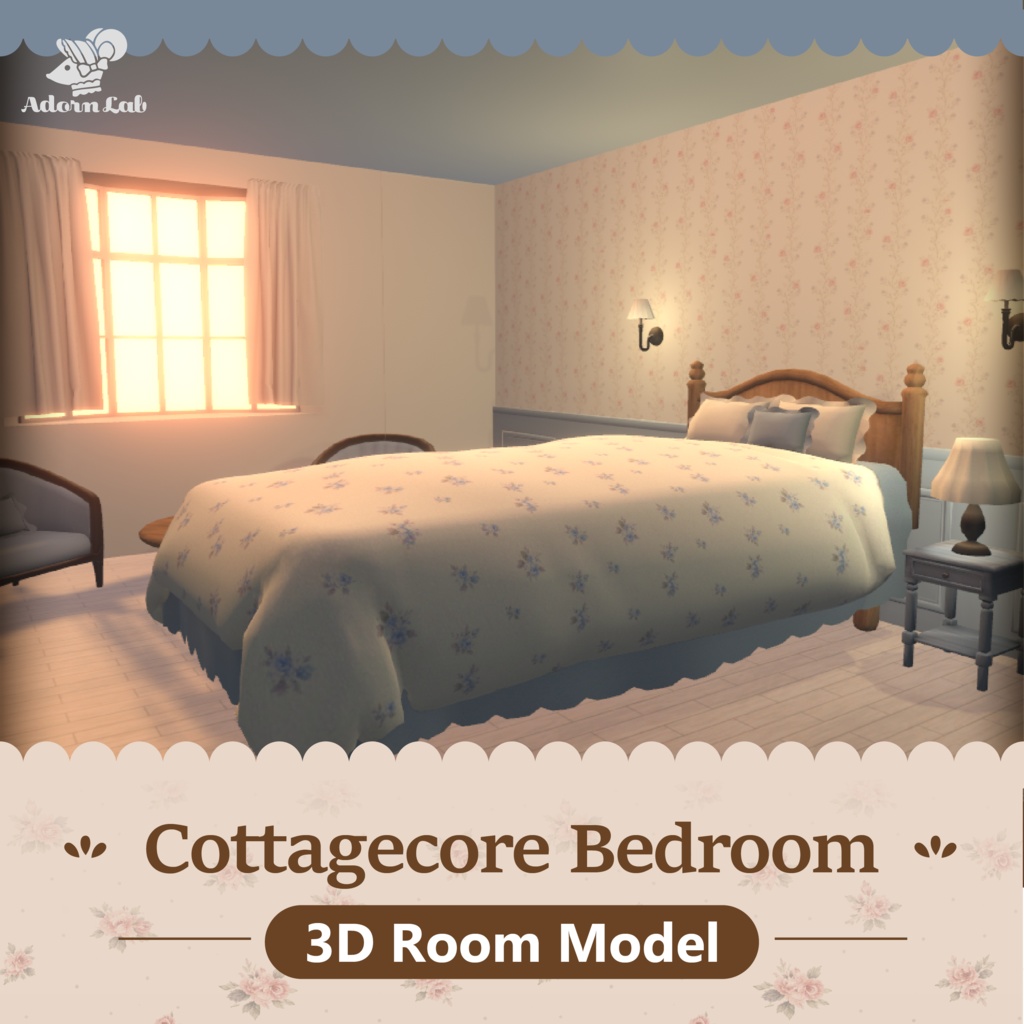 Cottagecore Bedroom【家具と壁紙セット】