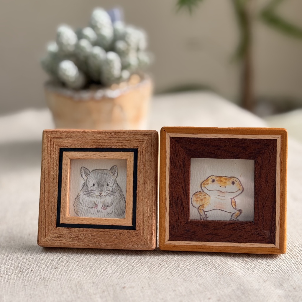 【ちび額|6×6cm】ペット似顔絵オーダー