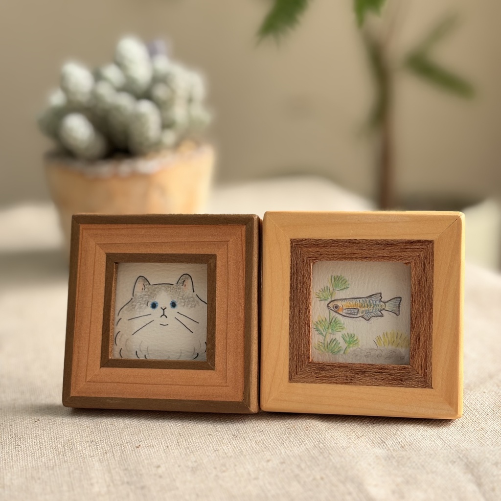 【ちび額|6×6cm】ペット似顔絵オーダー