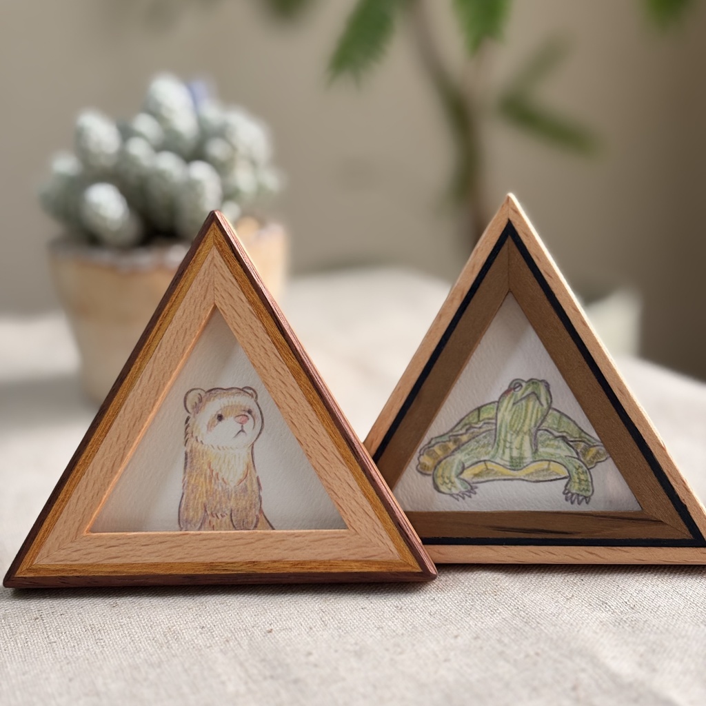 【さんかく額｜9.5×9.5cm】ペット似顔絵オーダー