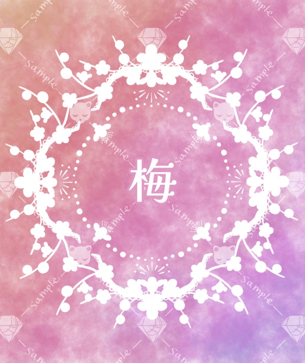 白抜き花後光スマホリング