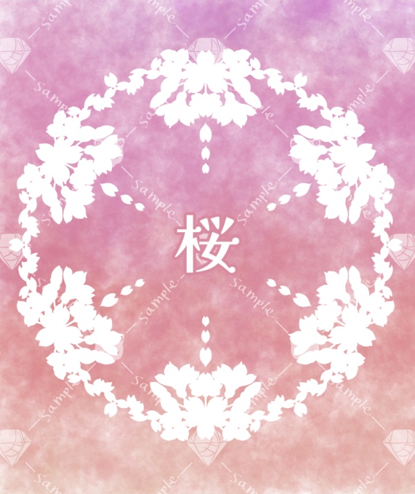 白抜き花後光スマホリング