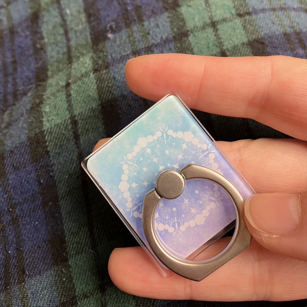 白抜き花後光スマホリング