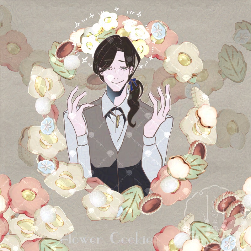 冬の花クッキーブラシ