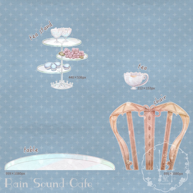 背景素材 雨音カフェ