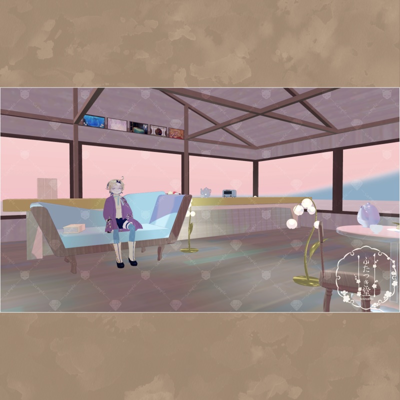 【VRChat対応】春待ちきつねのカフェインテリア