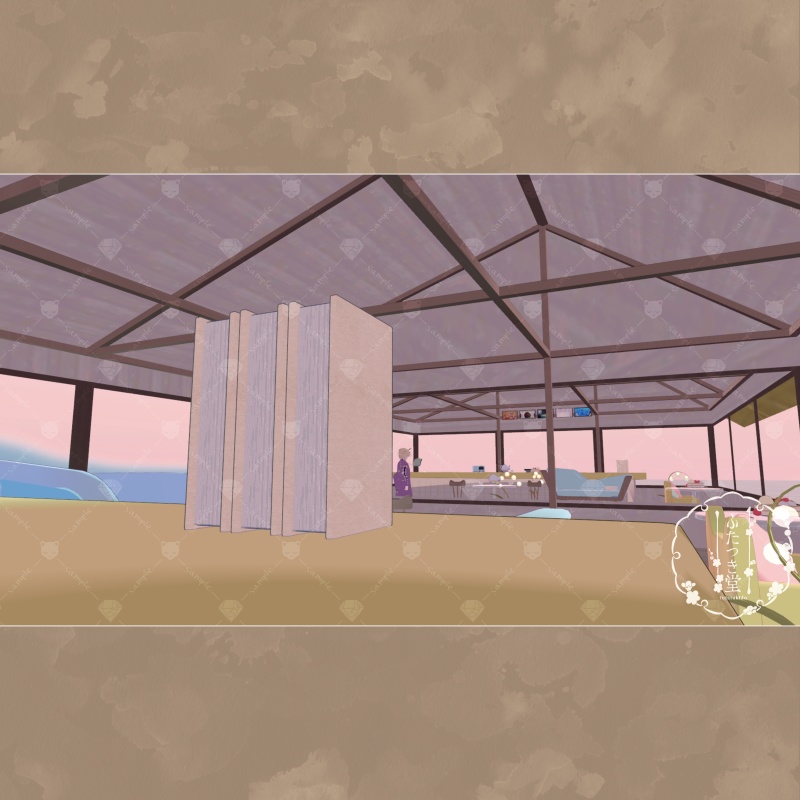 【VRChat対応】春待ちきつねのカフェインテリア