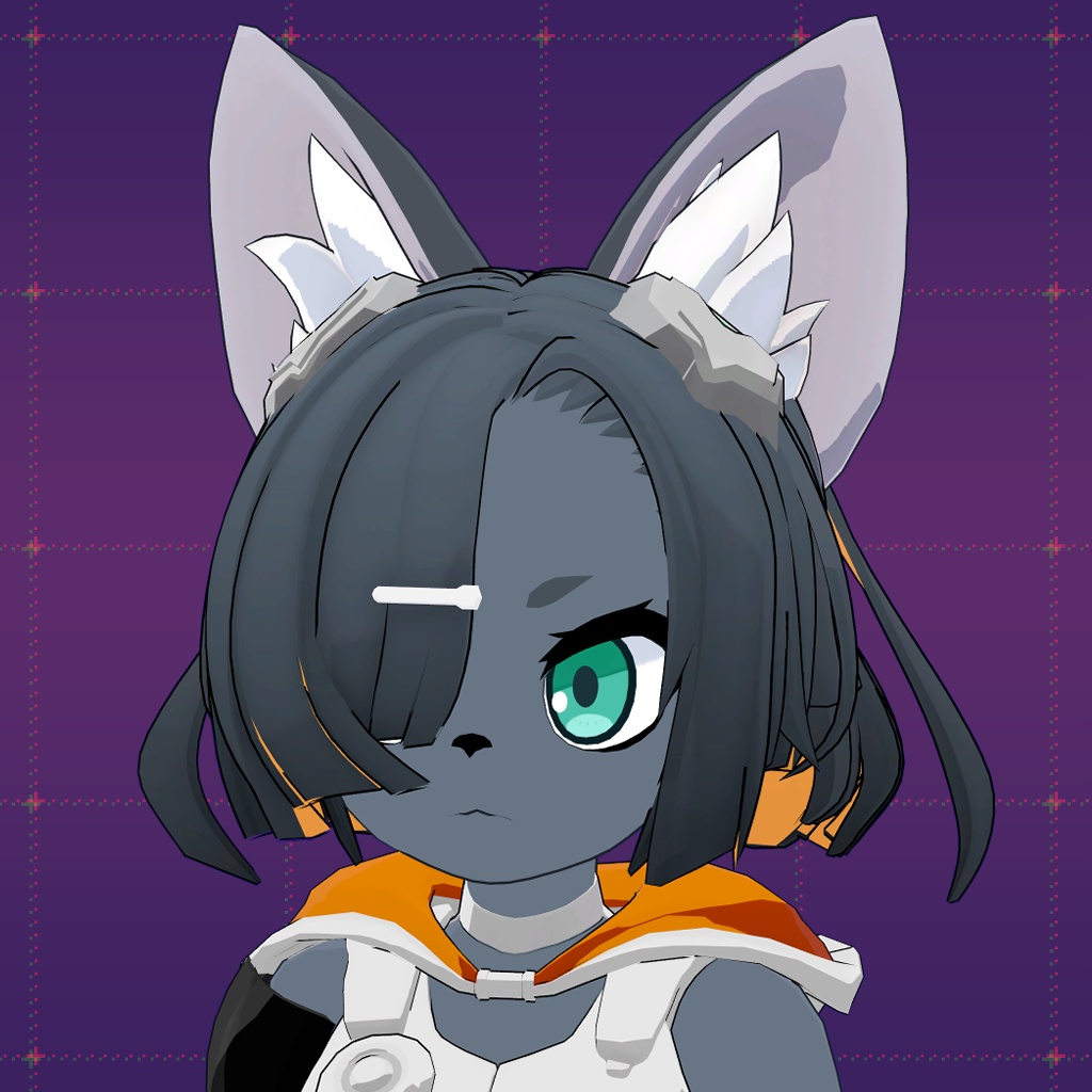 ぐれいたん専用追加 ヘアスタイル改変セット 『メカクレ+ポニーテール』