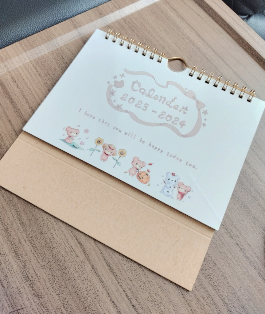 卓上・壁掛け可♩クマさんカレンダー / 2023年4月～2024年3月