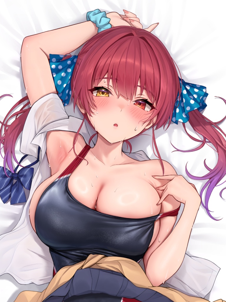 【非公式】宝鐘マリン抱き枕カバー 制服×競泳水着ver