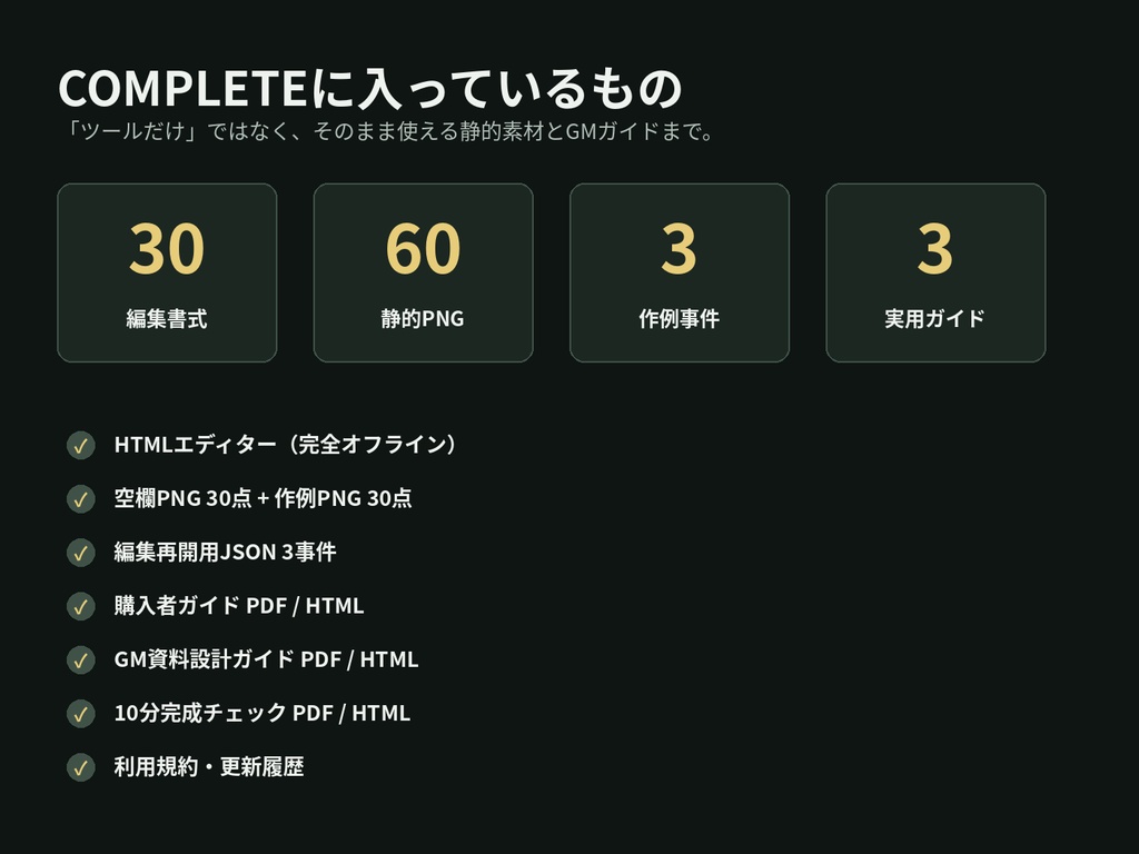 【TRPG素材/マダミス】怪異調査局 EVIDENCE STUDIO|編集できる事件資料・証拠品キット【15/30書式・ブラウザ編集】