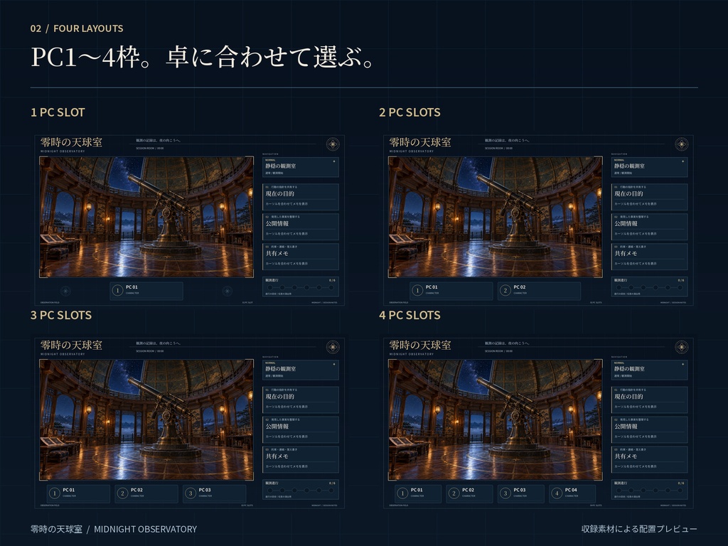 【ココフォリア完成部屋ZIP】零時の天球室|天文台・怪異・TRPG素材・8シーン