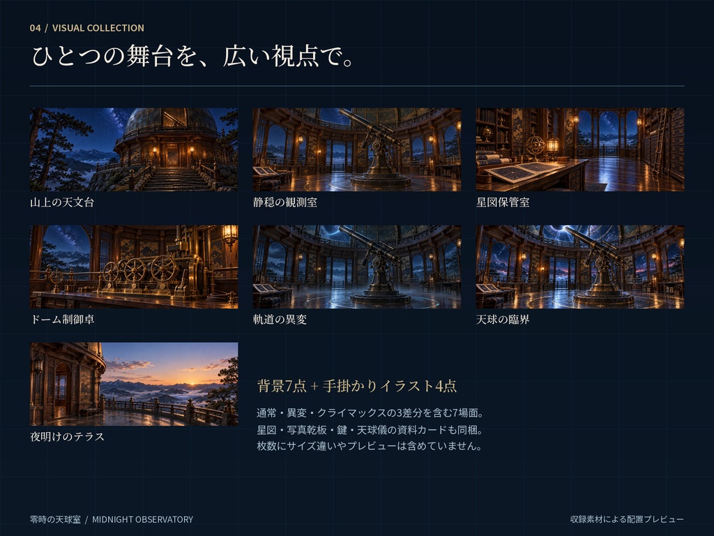 【ココフォリア完成部屋ZIP】零時の天球室|天文台・怪異・TRPG素材・8シーン