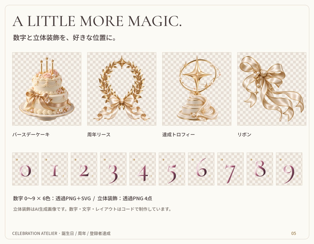 CELEBRATION ATELIER|誕生日・周年・登録者達成 配信イベントセット【名前・色・日時編集/横縦対応】