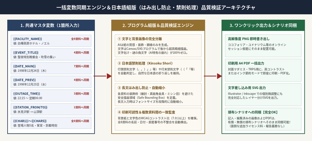 【シナリオ同梱OK】冬の事件用・編集できる手がかり資料8種+ブラウザ一括同期スタジオ|招待状・宿泊者名簿・部屋札・メニュー・乗車券・停電掲示・日記・手紙【TRPG・マダミス素材/PNG・PDF・SVG】