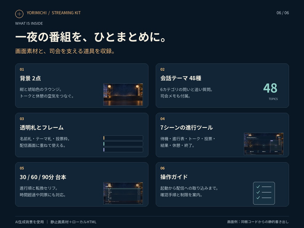 【2〜4人用】よりみち忘年会|コラボ配信進行セット【配信素材・司会ツール付き】