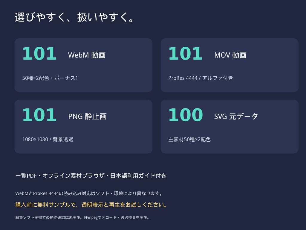 【無料サンプルあり】透過リアクション・感情演出パック50種×2配色|REACTION POP 50【WebM・MOV・PNG・SVG】