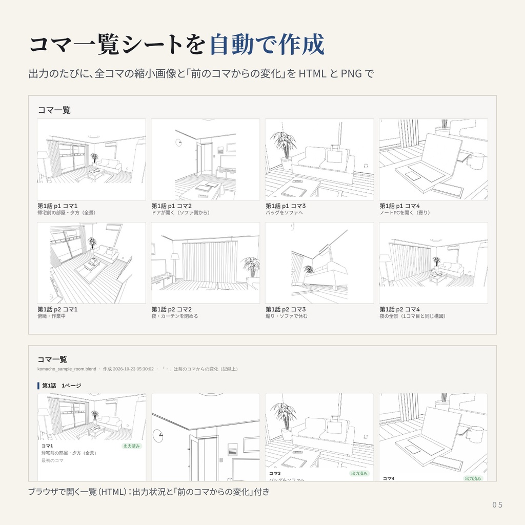 コマ帳 Komacho|コマごとにカメラと小物を保存・復元【Blender】