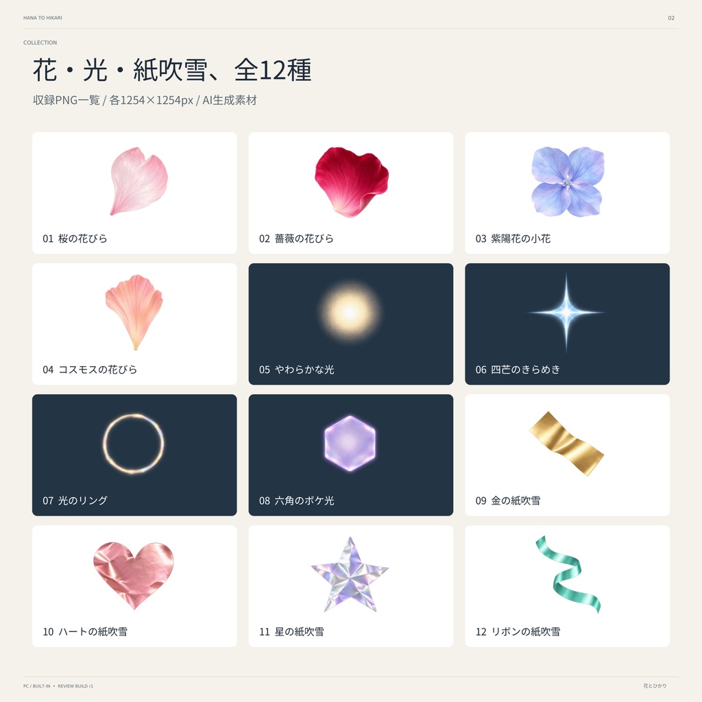 【Unity用】花とひかり|花びら・光粒・紙吹雪12種【Prefab生成式・実機未検証】