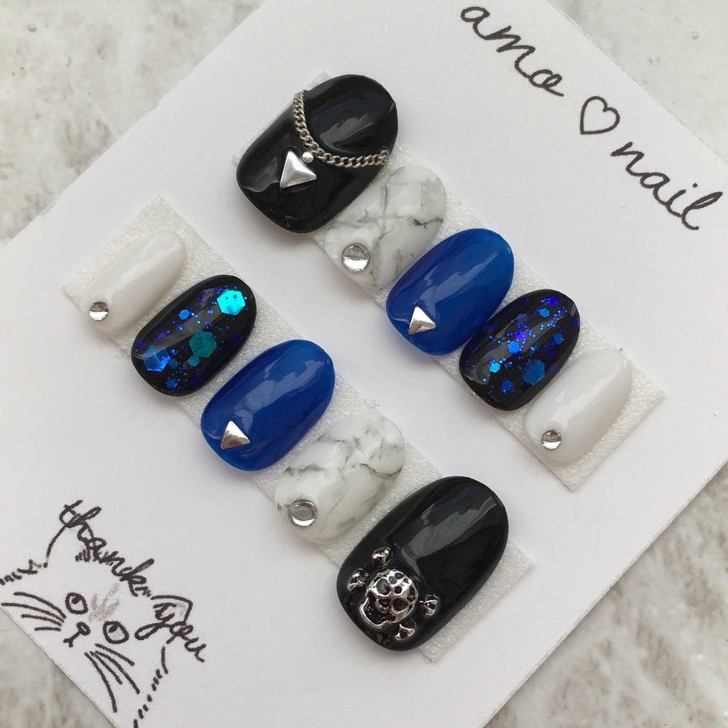 ヒプノシスマイク 碧棺左馬刻 イメージネイル モチーフネイル 痛ネイル Amo Nail Booth