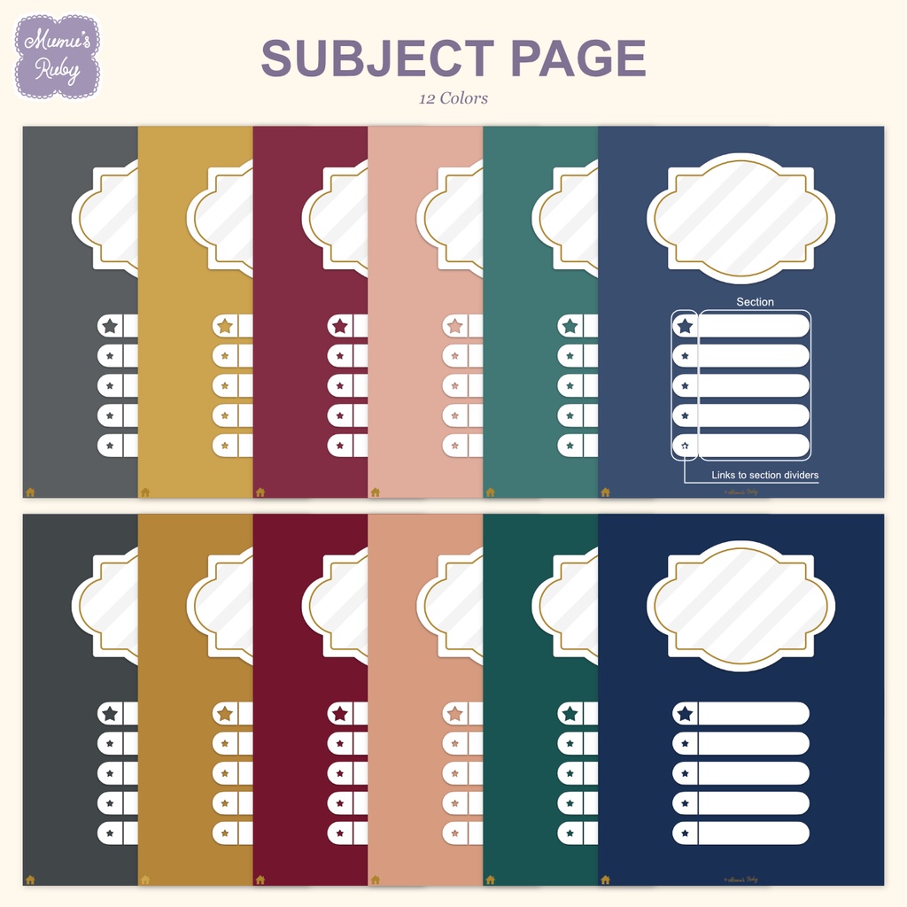 デジタルノート『Simple 5 color』PDF GoodNotes Notability Noteshelf